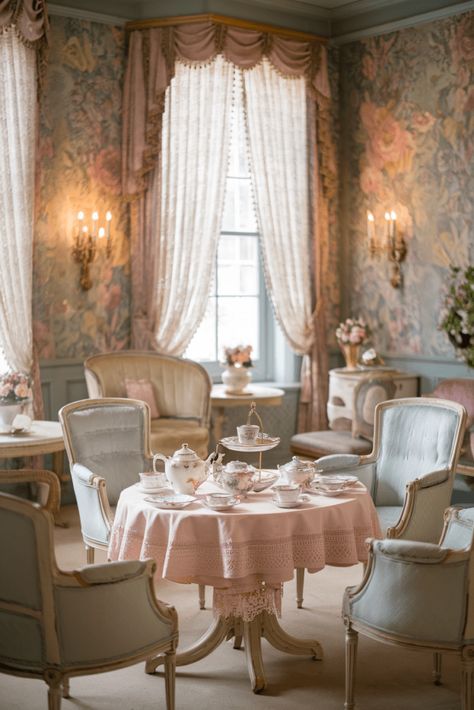 Victorian Tea Room Aesthetic, Tea Room In House, Tea Room Aesthetic, Fantasy Room Ideas, Victorian Tea Room, Fantasy Room, Fairy Tale Cottage, Fantasy Rooms, Gothic Castle