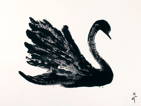 René Gruau Black Swan Aesthetic, Black Swans, Rene Gruau, Mazzy Star, Desain Signage, Swan Lake, Black N White, Black Swan, Room Posters