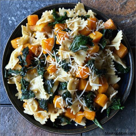 Butternut Squash Kale Pasta, Chi Recipes, Chef Tricks, Browned Butter Pasta, Misfit Market, Vegetarian Pasta Recipe, Squash Pasta Recipe, Honeynut Squash, Butternut Squash Kale