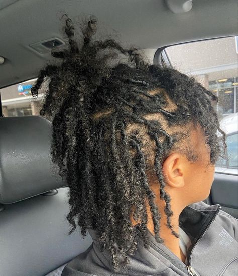 Short Curly Dreads Locs, Coil Loc Hairstyles, 2 Strand Starter Locs Styles, 3b Locs Natural Hair, Small Loc Hairstyles, Short Natural Locs Black Women, Medium Small Locs, Short Natural Locs, Curly Starter Locs