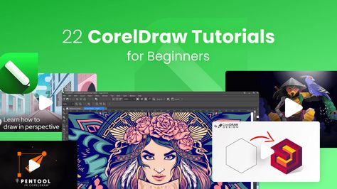 22 CorelDraw Tutorials for Beginners to Start Design Corel Draw Tutorial, Coreldraw Design, Drawing Videos, Graphic Design Tutorials, Cartoon Character Design, Visual Content, The 80s, Learn To Draw, Design Tutorials