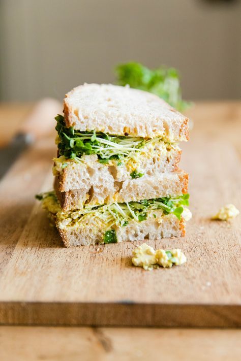 Vegan "Egg" and Cress Sandwich — madeleine olivia Tofu Egg Sandwich, Egg And Cress Sandwiches, Madeleine Olivia, Egg Mayo Sandwich, Egg Mayo, Egg Sandwich Recipe, Mayo Sandwich, Tofu Sandwich, Sandwich Fillers