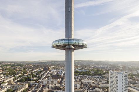 British Airways i360, World's Tallest Moving Observation Tower, Opens in UK Brighton I360, Us Bank Tower, Observation Tower, Tower Building, Most Beautiful Gardens, Uk Photos, Brighton And Hove, British Airways, Seaside Towns