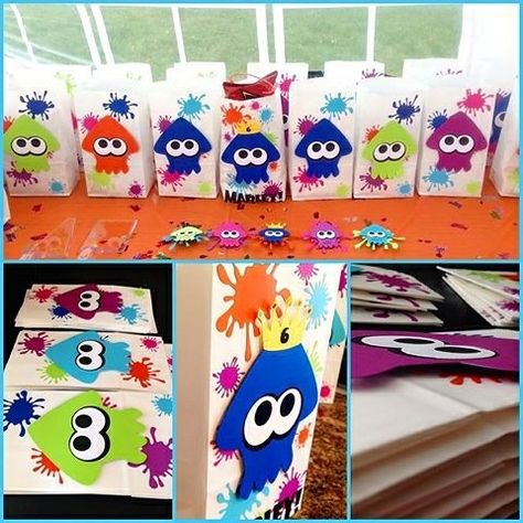 Splatoon Birthday Party Decorations, Splatoon Themed Birthday Party, Splatoon Party Decorations, Splatoon Party Ideas, Splatoon Birthday Party Ideas, Birthday Photobooth Ideas, Splatoon Birthday Party, Splatoon Party, Splatoon Birthday