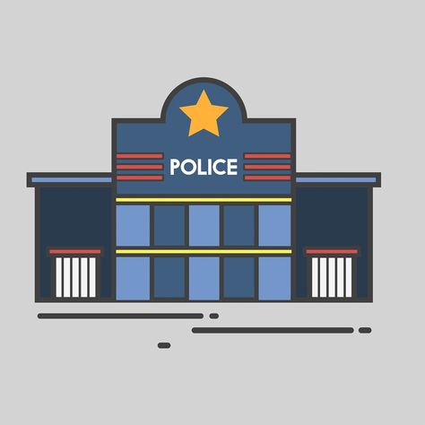 Illustration of a police station | free image by rawpixel.com Police Station Illustration, Police Station Drawing, Police Station Cartoon, Station Drawing, Police Cartoon, Construction Theme Preschool, Cardboard City, Landscape Architecture Diagram, Cartoon Building