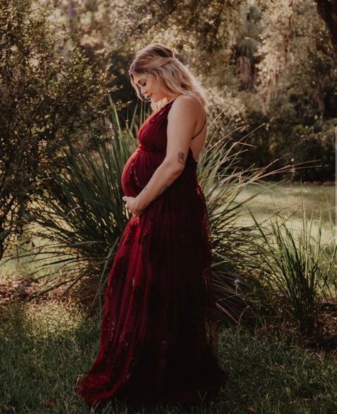 Burgundy Maternity Dress Maternity Gown Baby Shower Dress - Etsy Burgundy Maternity Dress Photoshoot, Pregnancy Photoshoot Dress, Dress Gender Reveal, Beautiful Dress For Wedding, Burgundy Maternity Dress, Lil Spooky, Red Maternity Dress, Gender Reveal Dress, Boho Maternity Dress