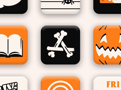 Spooky iOS 14 App Icons by Brennan Gilbert Changing App Icons, Spooky App Icons, Halloween Apps, Fall App Icons, Halloween App Icons, All Apps Icon, Creative Photography Logo, Seasonal Color Palette, App Icons For Iphone