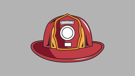 Fire Helmet Drawing, Firefighter Helmet Drawing, Reminder Icon, Helmet Drawing, Circle Clipart, Fire Helmet, Bell Art, Ring Bell, Man Hat