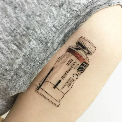 Paint Tube, Single Needle Tattoo, Fine Line Tattoo, Line Tattoo, Tattoo Magazines, 1 Tattoo, Aesthetic Tattoo, Dope Tattoos, Fine Line Tattoos