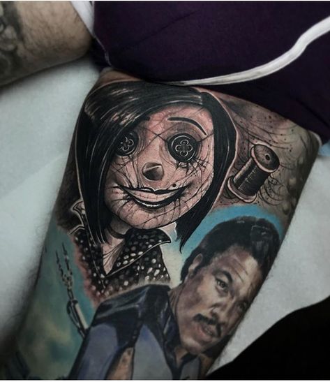 Coraline other mother tattoo Coraline Tattoo Other Mother, Other Mother Coraline Tattoo, The Other Mother Tattoo, Other Mother Tattoo, Mother Tattoo Ideas, The Other Mother Coraline, Anrijs Straume, Coraline Other Mother, Other Mother Coraline