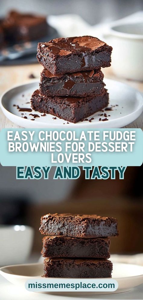 Calling all dessert lovers! Our easy chocolate fudge brownies are a must-try for anyone who adores rich, decadent treats. With simple ingredients and straightforward steps, you can whip up a batch of these fudgy brownies in no time. The combination of melted dark chocolate and cocoa powder creates an intense chocolate flavor that melts in your mouth. Serve them warm with a scoop of ice cream for a truly indulgent experience. Don't miss out on this ultimate chocolate dessert recipe! Dark Chocolate Bar Recipes, Dark Fudge Recipes, Dark Chocolate Recipes Homemade, Easy Fudgy Brownie Recipe, Easy Chocolate Dessert Recipes, Chocolate Desserts Easy, Homemade Fudge Brownies, Fudgy Chocolate Brownies, Dark Chocolate Desserts