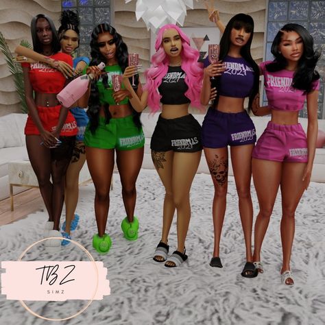 Friend Pajamas | Patreon The Sims 4 Cc Clothing Urban, Black Simmers Sims 4, Sims 4 Women Clothing Patreon, Black Female Sims 4 Cc Clothes, Sims 4 Birthday Outfit, Free Sims 4 Cc Packs Clothing, Sims 4 Cc Black Female Clothes Patreon, The Sims 4 Cc Baddie Hair, Black Sims Mods