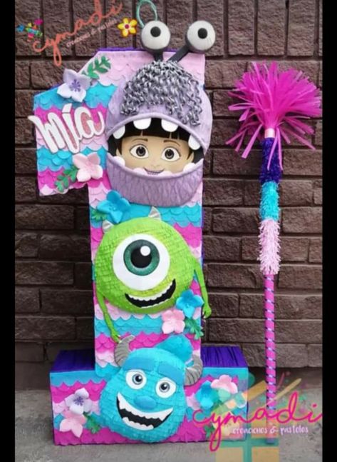 Monster Inc Pinata, Boo Birthday Theme Girl, Monsters Inc 1st Birthday Girl, Monsters Inc First Birthday Girl, Monsters Inc Birthday Party Ideas Girl, Monsters Inc Boo Birthday Party Ideas, Monster Inc Cake Ideas, Piñata Monster Inc, Boo Monsters Inc Party Ideas