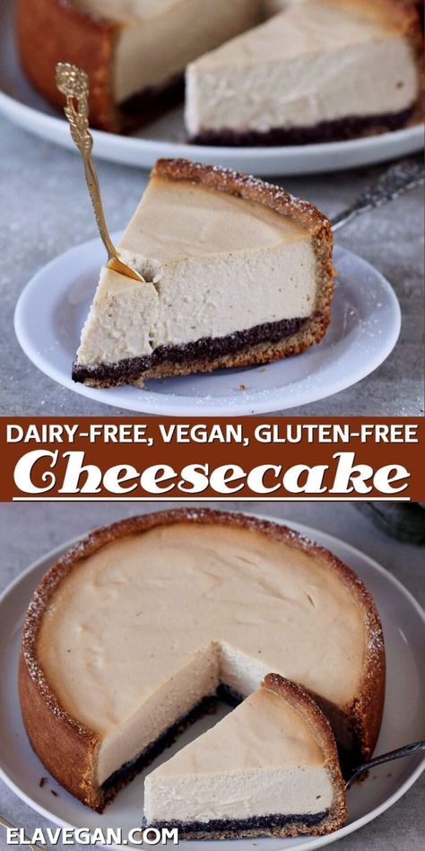 Aip Cheesecake, Vegan Tofu Cheesecake, Veg Desserts, Dairy Free Cheesecake Recipe, Tofu Baked, Ella Vegan, Refined Sugar Free Desserts, Dairy Free Cheesecake, Sugar Free Cheesecake