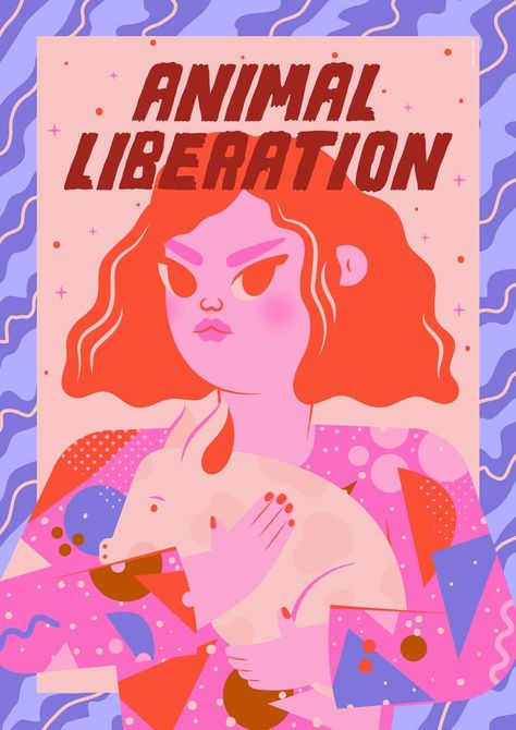 fight for the animals!!! Liberation Art, Animal Liberation, Art And Illustration, Flat Illustration, Inspirational Message, Going Vegan, Cute Illustration, 그림 그리기, Character Illustration