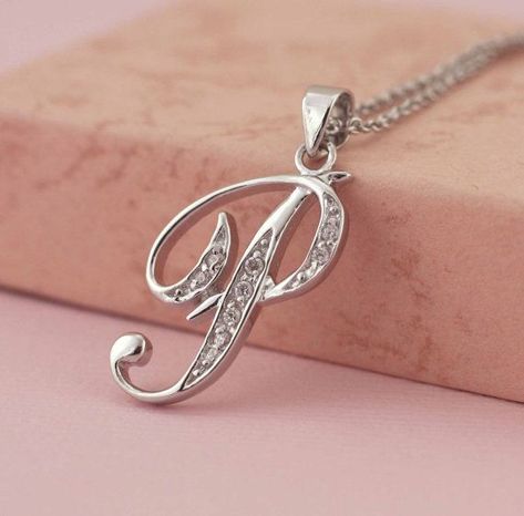 P Necklace Letter, P Initial Necklace, P Necklace, P Initial, Initial P, P Letter, Sterling Silver Initial Necklace, Silver Initial Necklace, Letter Charm Necklace