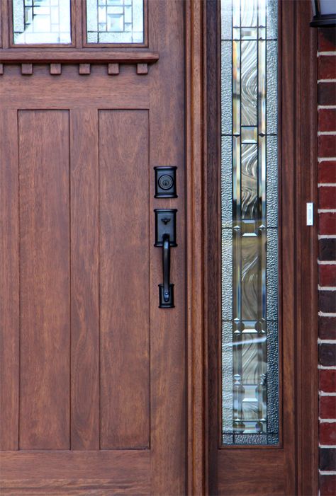 Craftsman Style Front Doors Entrance, Arts And Crafts Front Door, Craftsman Style Front Door, Craftsman Style Front Doors, Craftsman Front Door, Craftsman Doors, Door Fixtures, Exterior House Doors, Craftsman Front Doors