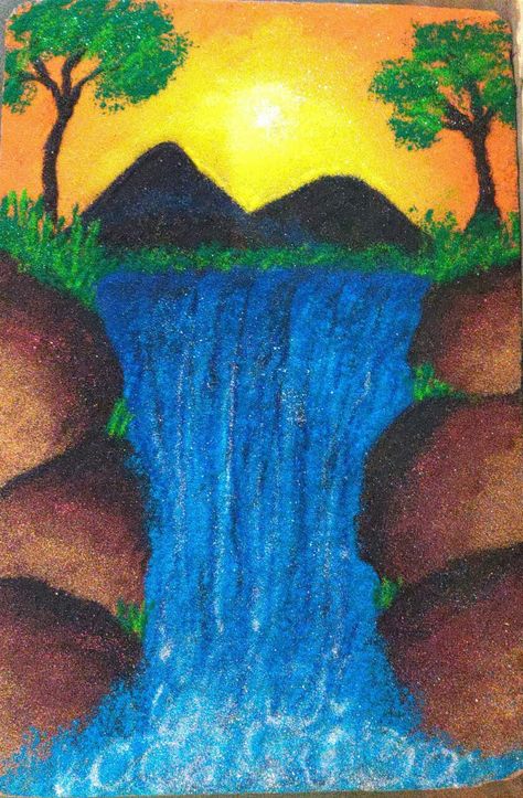 #rangoli #diwali #scenery #festivaloflights #india #festival Scenery Rangoli, Rangoli Diwali, India Festival, Oil Pastels, Cat Painting, Art Craft, Summer Camp, Oil Pastel, Diwali