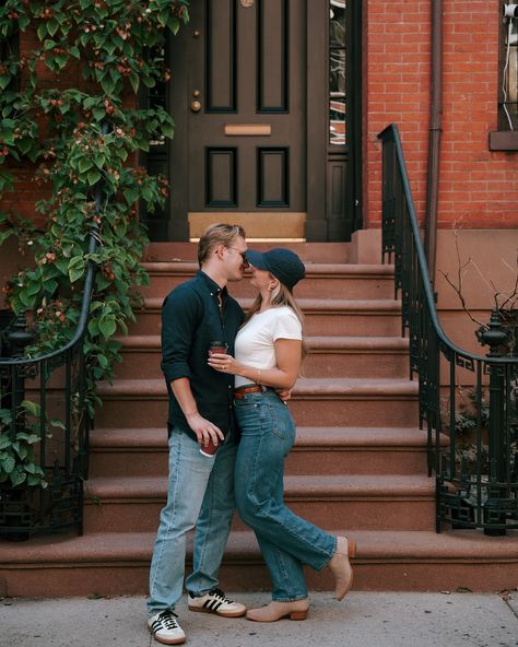 Lovers in the village ☕️ - 📸 @jennamartin.co - - - - - #pinterestgirls #pinterestoutfit #pinterestoutfits #pinterestaesthetic #justgirlythings #pinterestengagement #nycengagement #westvillagenyc Casual Engagement Pictures, City Engagement Shoot, 90s Models Off Duty, Fall In Nyc, Pinterest Engagement, Engagement Picture Outfits, Candid Engagement Photos, City Shoot, 90s Model