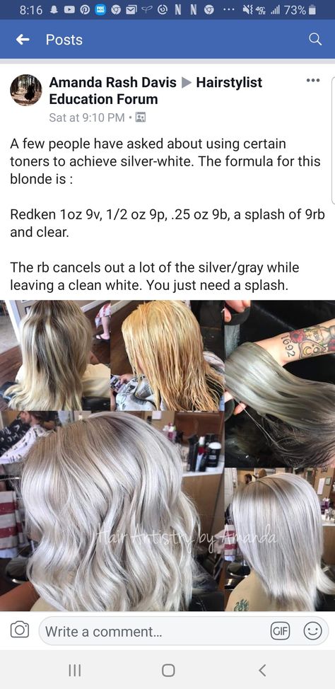 Toner For Blonde Hair, Blonde Toner, Redken Hair Color, Redken Hair Products, Colored Hair Tips, Hair Toner, Hair Color Formulas, Hair Techniques, Hair Color Techniques