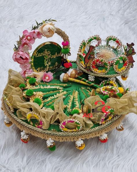 Wedding Thali Decoration, Mehandi Platter, Haldi Tray, Mehendi Platter, Wedding Thali, Mehndi Platter, Mehndi Plate, Mehandi Decorations, Engagement Ring Platter