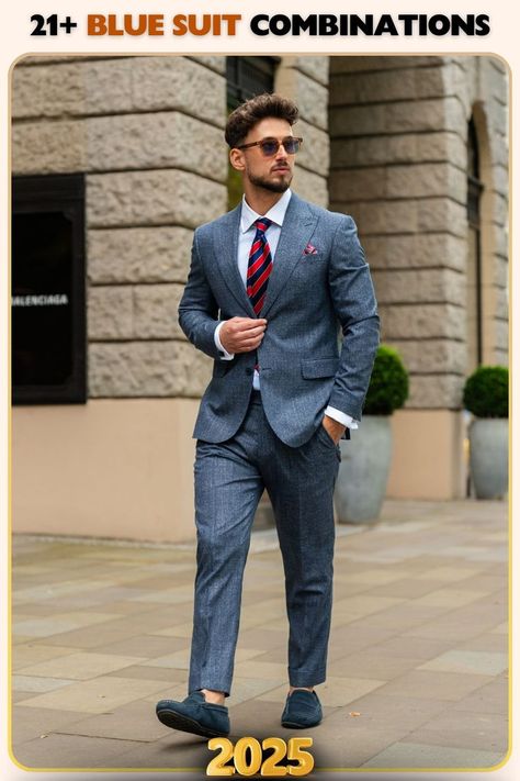 Charcoal blue suit featuring tailored fit and subtle textured patterns. Perfect for formal occasions with a red tie and versatile enough for day or evening wear. Suit Combinations, Charcoal Blue, Red Tie, Blue Suit, Casual Elegance, Office Wear, Formal Occasion, Evening Wear, Formal Event