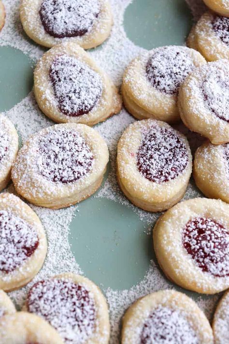 Easy Kolaczki Recipe (Solo Brand Kolacky Thumbprint Cookies) - Season & Thyme Kolacky Cookies Cream Cheeses, Kolacky Cookies Recipes, Kolaczki Cookies Recipe Easy, Kolaczki Recipe Polish, Easy Kolacky Cookies, Cream Cheese Kolacky Cookies, Ethnic Christmas Cookies, Kolacky Cookies Polish, Polish Kolaczki Cookies