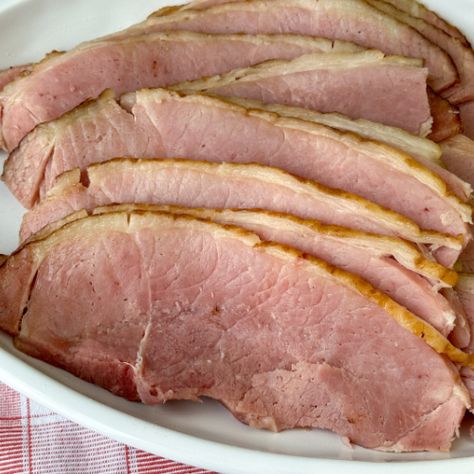 Ham In A Roaster - Plowing Through Life Ham In Roaster, Ham In A Roaster, Roaster Oven Recipes, Roaster Recipes, Electric Roaster, Slow Cooker Casserole, Roasted Ham, Spiral Ham, Salads For A Crowd