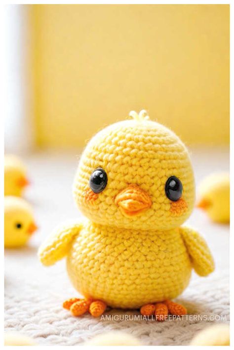 Amigurumi Free Crochet Spring Chick Pattern Chicken Amigurumi Free Pattern, Amigurumi Chicken Free Pattern, Chicken Crochet Pattern Free, Crochet Chicken Pattern Free, Crochet Duck Pattern Free, Crocheted Chickens, Crochet Chicken Pattern, Chick Crochet, Duck Crochet