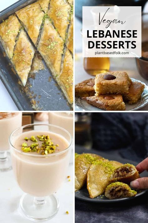 A delicious guide to vegan Lebanese desserts, where you’ll be introduced to some of the most decadent treats in Lebanese cuisine. What are vegan Lebanese desserts? Vegan Lebanese desserts use dairy-free milk/butter in place of traditional milk/butter. Any pastry used is also made of plant-based foods. These desserts have either been spun off from the traditional desserts... Read More The post Decadent Vegan Lebanese Desserts appeared first on Plant Based Folk. Vegan Arabic Dessert, Vegan Lebanese Dessert, Atayef Recipe, Lebanese Desserts Recipes, Vegan Lebanese, Sweet Drinks Recipes, Mediterranean Desserts, Choc Chip Muffins, Traditional Desserts