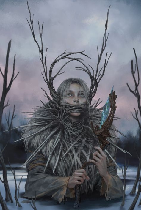 ArtStation - Witch of Forest King's Maker, Types Of Magic, Traditional Paintings, Character Ideas, Artist Names, Dark Art, Character Concept, Art Forms, Card Art