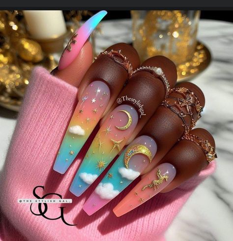 Longer Nails, Birthday Glam, Custom Nails, Aurora Nails, 2024 Nails, Art Deco Nails, Sassy Nails, Cute Toe Nails, Drip Nails