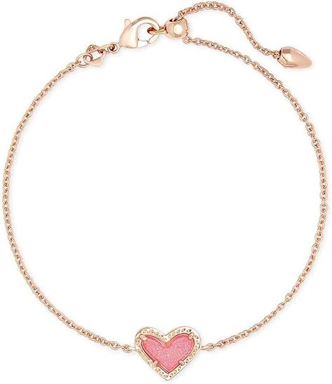 Preppy Accessories, Kendra Scott Bracelet, Preppy Jewelry, Gold Chain Bracelet, Heart Rose, Link Chain Bracelet, Heart Chain, Rose Gold Chain, Rose Gold Pink