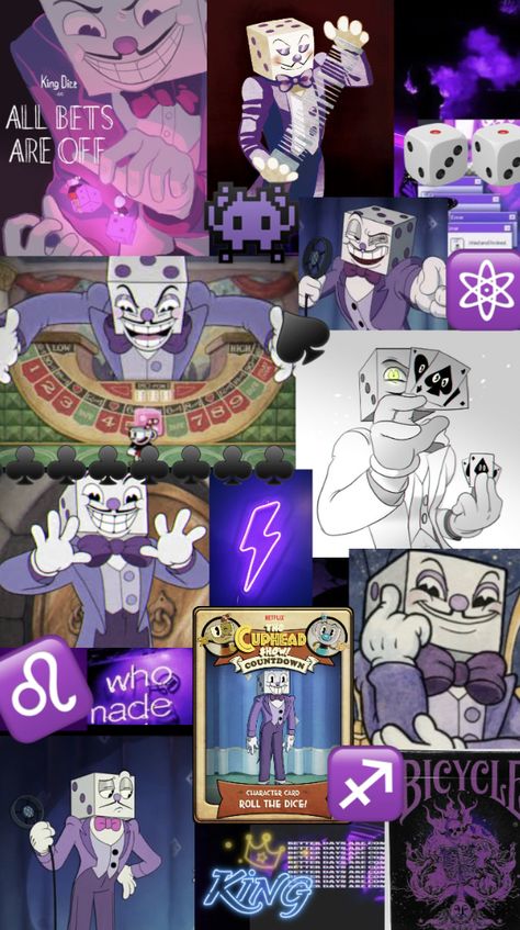 Dice Wallpaper Iphone, King Dice Wallpaper, Dice Wallpaper, Im Getting Better, Casino Cups, Collage Wallpapers, Cuphead Art, King Dice, Cup Head