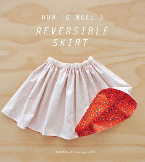 Reversible Skirt FREE Sewing Tutorial | Sewing 4 Free Boho Skirt Pattern, Girls Skirt Patterns, Skirt Pattern Free, Kids Clothes Patterns, Skirt Sewing Pattern, Reversible Skirt, How To Make Skirt, Skirt Sewing, Sewing Tutorials Free