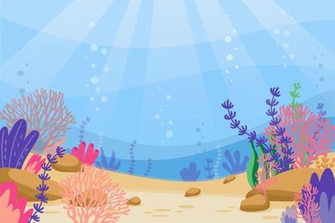 Under the sea wallpaper for video confer... | Free Vector #Freepik #freevector #background #sea #wallpaper #web Ocean Template Background, Under The Sea Images, Under The Sea Wallpaper, The Sea Wallpaper, Under The Sea Background, Background Sea, Underwater Background, Fish Background, Sea Life Animals