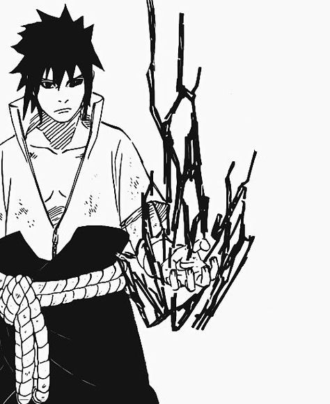 Sasuke using Chidori Sasuke Chidori, Manga Black And White, Naruto Clans, Naruto Shippudden, Naruto Tattoo, Naruto Sketch, Manga Naruto, Naruto Drawings, Naruto Comic