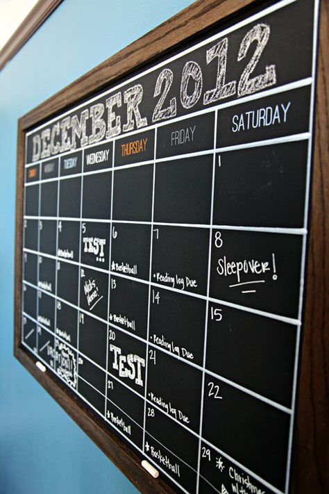 IHeart Organizing: Preston's Bedroom Update: A DIY Chalkboard Calendar Diy Chalkboard Calendar, Chalk Calendar, Chalkboard Wall Bedroom, Chalkboard Calendar, Family Command Center, Diy Chalk, Bedroom Updates, Dry Erase Calendar, Diy Calendar