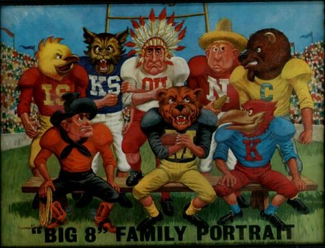 OT - Vintage 1969 Conference Mascot "Family Portraits" | mgoblog Southeastern Conference, Sec Football, Kansas State University, Uk Football, Football Tops, College Logo, Big Ten, Football Art, Alabama Football