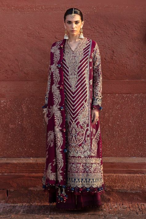 Pakistani Clothes Online, Pakistani Suits Online, Luxury Winter, Chiffon Collection, Sana Safinaz, Embroidery Suits Design, Silk Suit, Suits For Sale, Suit Fabric