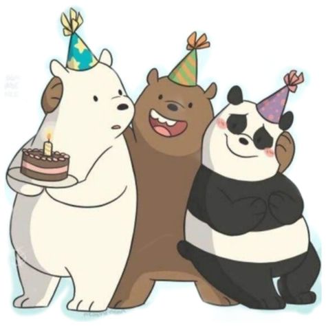 Bear Happy Birthday, Angel Baby Art, Happy Birthday Bear, Birthday Bear, Image Spiderman, We Bare Bears Wallpapers, Bff Drawings, Funny Birthday Cakes, Cute Bunny Cartoon