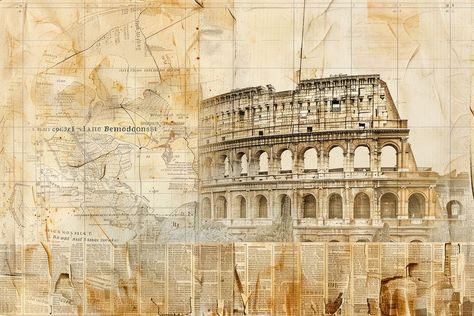 Rome Background Aesthetic, Ancient Rome Background, History Aesthetic Wallpaper Laptop, Rome Backgrounds, Rome Architecture Drawing, History Aesthetic Background, Rome Art Aesthetic, Old Greece Aesthetic, History Background Aesthetic