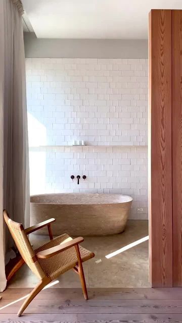 Ch25 Chair, Limestone Bathroom, Limestone Floor, Living Photography, Minimal Bathroom, Neutral Bathroom, Downstairs Bathroom, Girls Bathroom, Santa Clara