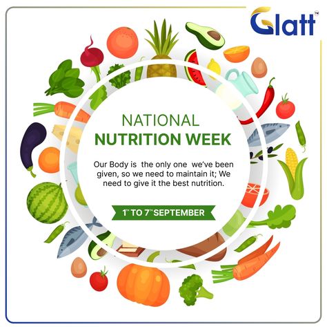 🍏🥦 Celebrate National Nutrition Week from September 1st to 7th, 2023! 🥗 Embrace a healthier you with nutritious choices. 💪 Ready to start your journey? Let's #EatSmart !!! #StayHealthy #NutritionWeek2023 #HealthyHabits #HealthyEating #YouCanDoIt #NutritionInspiration #HealthierYou #BetterChoices #WellnessJourney #Glatt #Glattlife #Glattpharma National Nutrition Week, September 1st, Eat Smart, Healthier You, Our Body, Healthy Habits, How To Stay Healthy, Healthy Eating, To Start