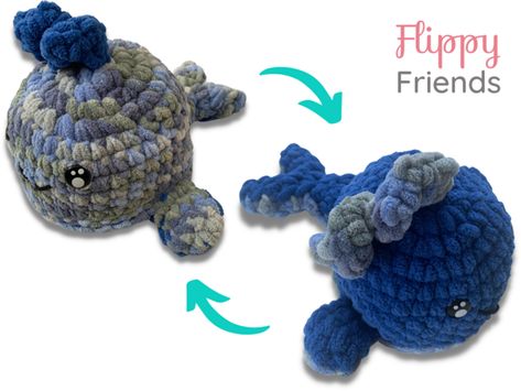 Whale Crochet Pattern, Crochet Reversible, Whale Crochet, Amigurumi Plushies, Crochet Sea Creatures, Whale Plush, Animals Toys, All Free Crochet, Super Bulky Yarn