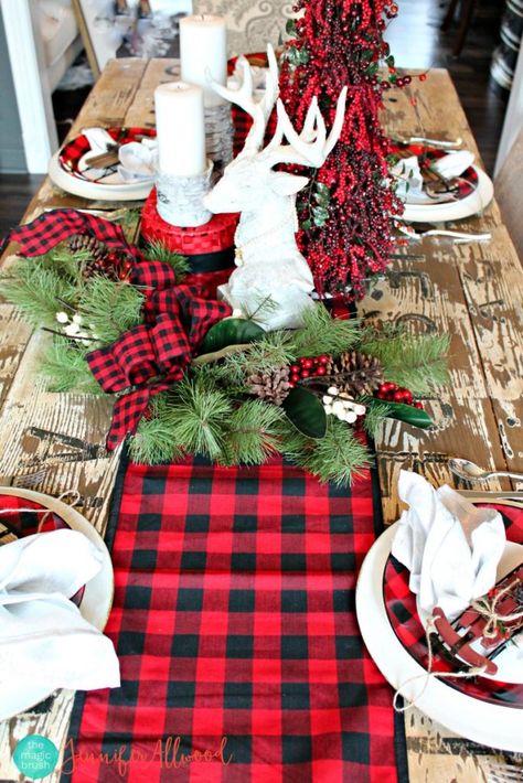 Buffalo check is trendy for good reason: it’s super cute. It’s even more cute when used with your Christmas decor. We have gathered up 21 Buffalo Check Christmas Decor Ideas for you to incorporate into this year’s decor. It can be something as simple as tying a buffalo check bow on a wreath or as … Buffalo Check Christmas Decor, Buffalo Plaid Christmas Decor, Christmas Table Setting, Plaid Christmas Decor, Buffalo Check Christmas, Christmas Table Centerpieces, Cabin Christmas, Buffalo Plaid Christmas, Christmas Tablescapes