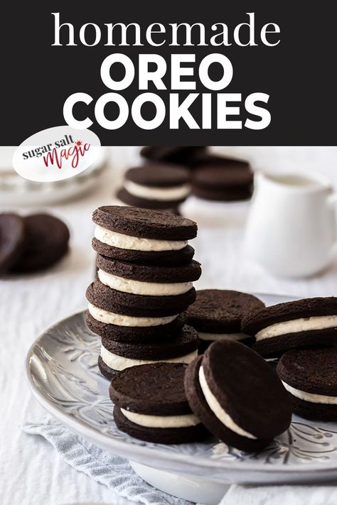 Diy Oreo Cookies, Oreo Filling Recipe, Chocolate Cream Filling, Homemade Oreo Cookies, Soft Chocolate Cookie, Homemade Oreos, Oreo Cookie Recipes, White Chocolate Cream, Oreo Desserts