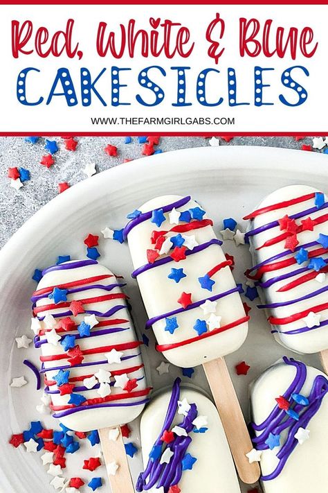 Desserts Trifle, Patriotic Cake Pops, Desserts Cheesecake, Desserts Cupcakes, Patriotic Cake, July Desserts, Blue Icing, Jello Shot, Desserts Healthy