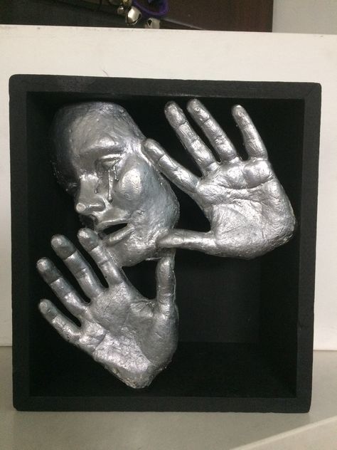 claustrophobia. Aluminum casted hands/face wood box. 2018 Lock Inspired Art, Lock Gcse Art Ideas, Lock Theme Photography, Lock Themed Art, Lock Theme Art, Art Gcse Lock Theme, Lock Art Gcse Theme, Claustrophobia Illustration, Gcse Lock Theme