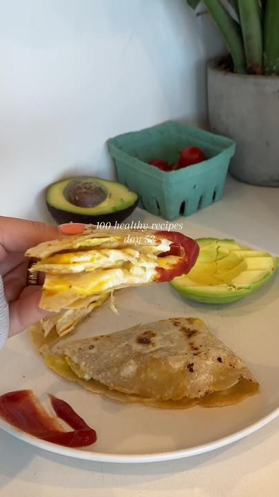 Easy and yummy breaky quesadillas 🍳 swirch up your breakfast this wee... | Breakfast Ideas | TikTok Quesadilla Recipes Healthy, Breakfast Ideas Tiktok, Healthy Breakfast Quesadilla, Healthy Quesadilla Recipe, Breakfast Quesadilla Recipes, Breakfast Quesadillas, Breakfast Quesadilla, Quesadilla Recipes, Diet Breakfast